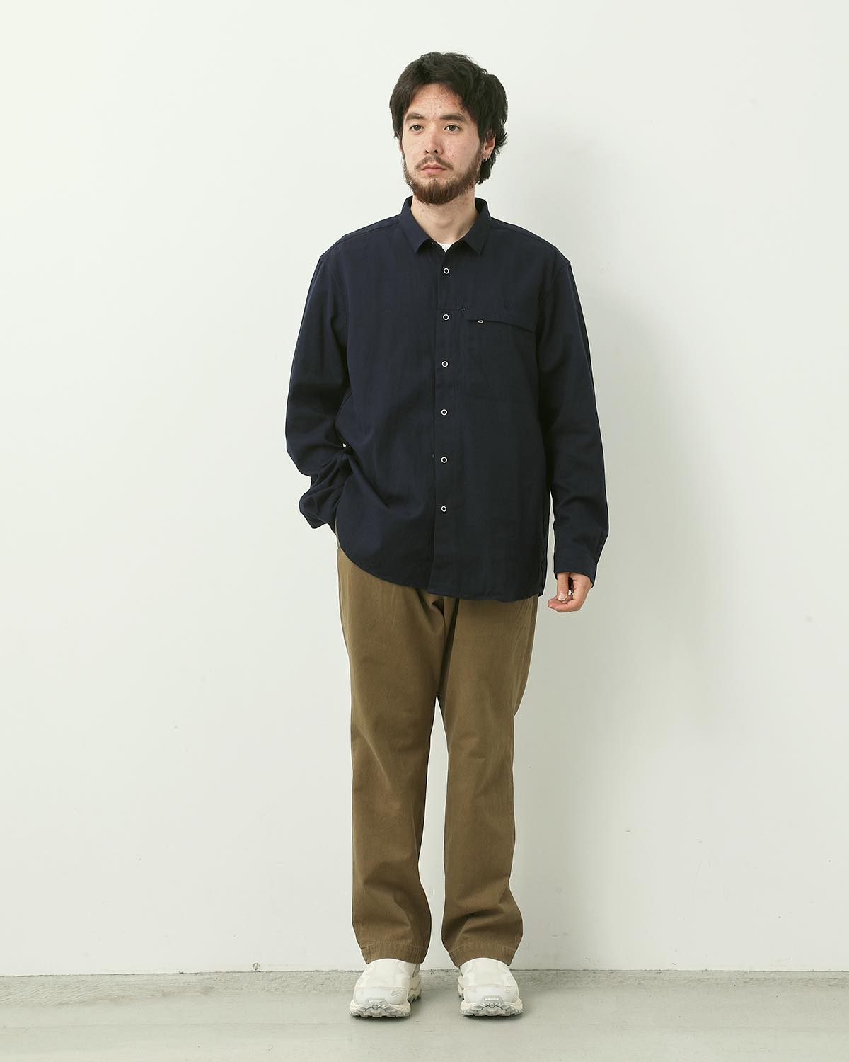 OFFICER CHINO TROUSERS C/Li CANVAS SULFUR DYE