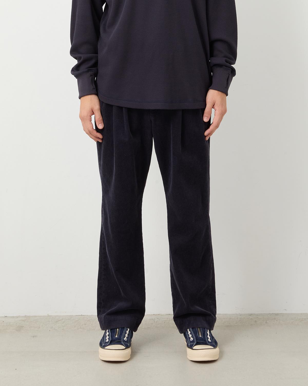 OFFICER CHINO TROUSERS COTTON CORD SULFUR DYE