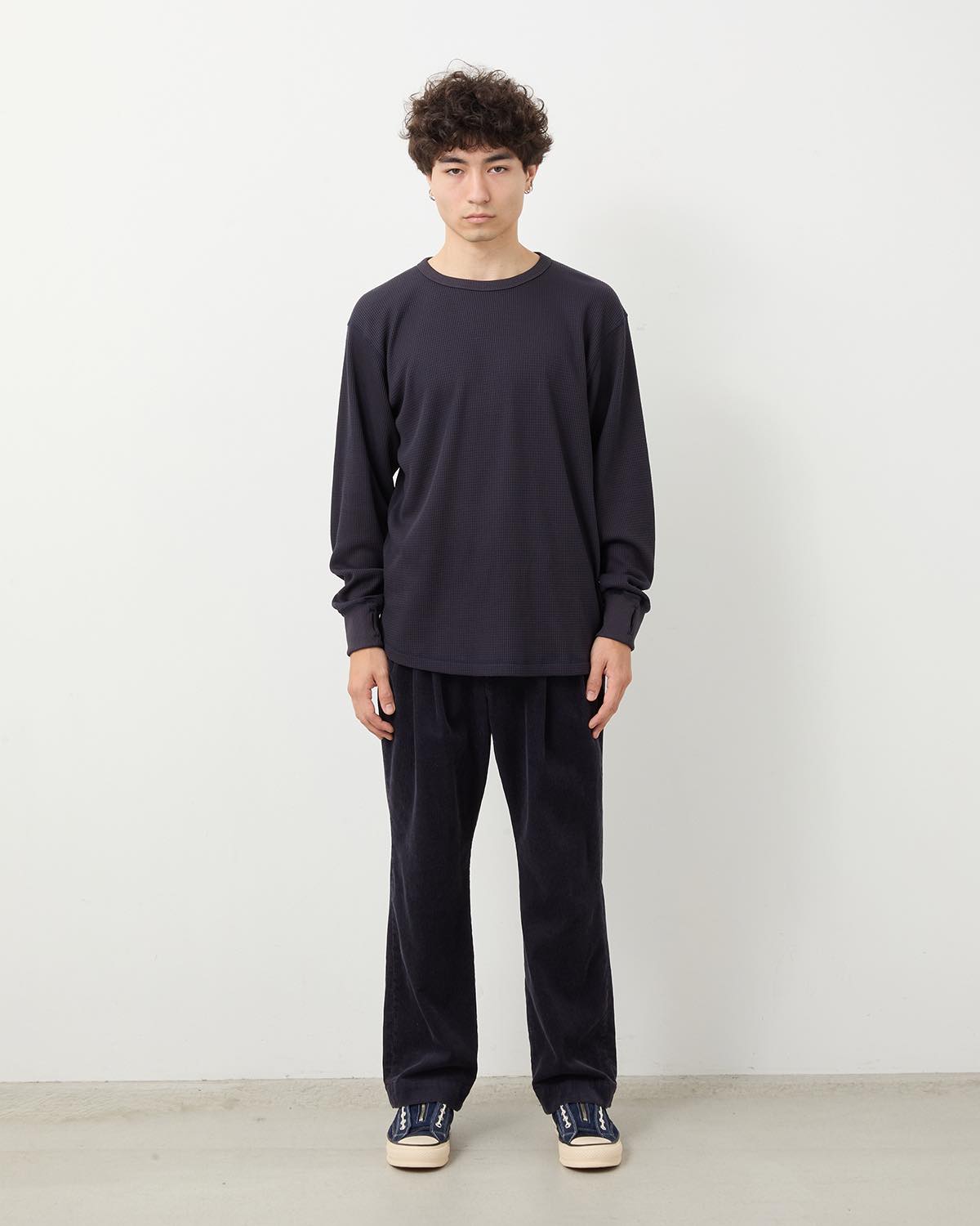 OFFICER CHINO TROUSERS COTTON CORD SULFUR DYE