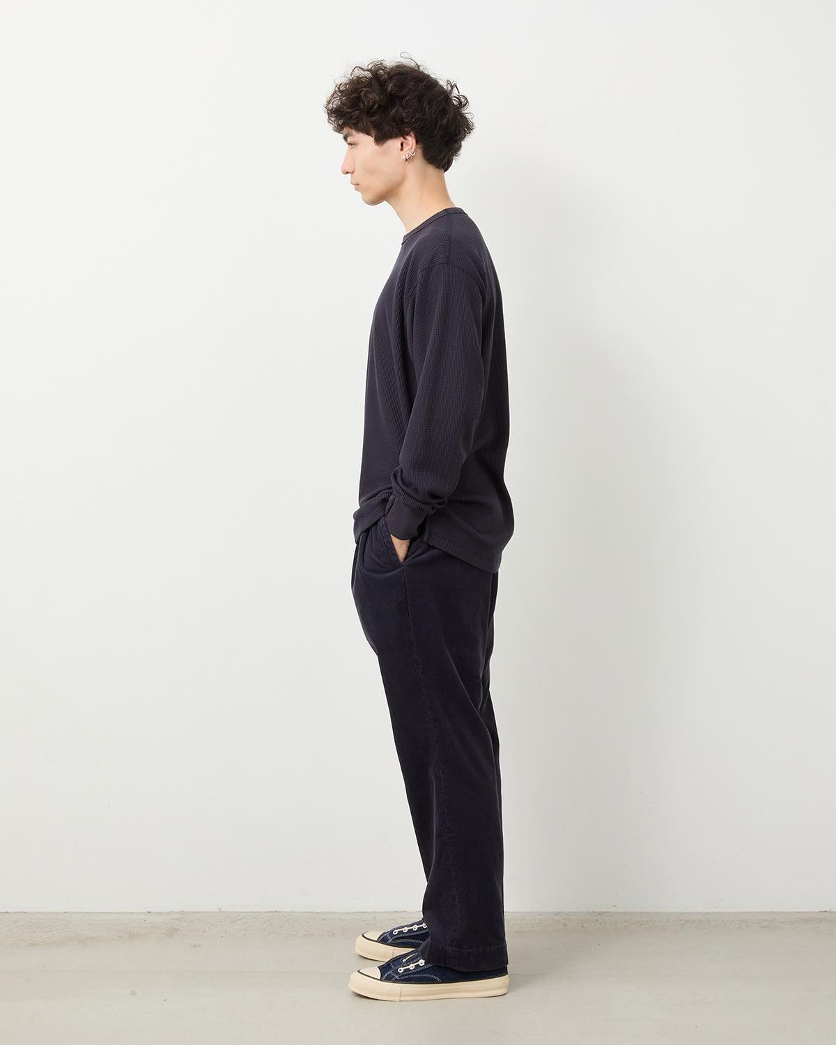 OFFICER CHINO TROUSERS COTTON CORD SULFUR DYE