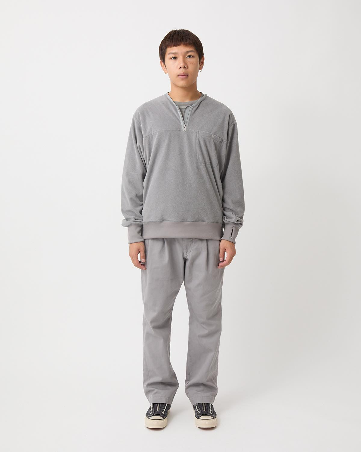 OFFICER CHINO TROUSERS COTTON TWILL PIGMENT DYE