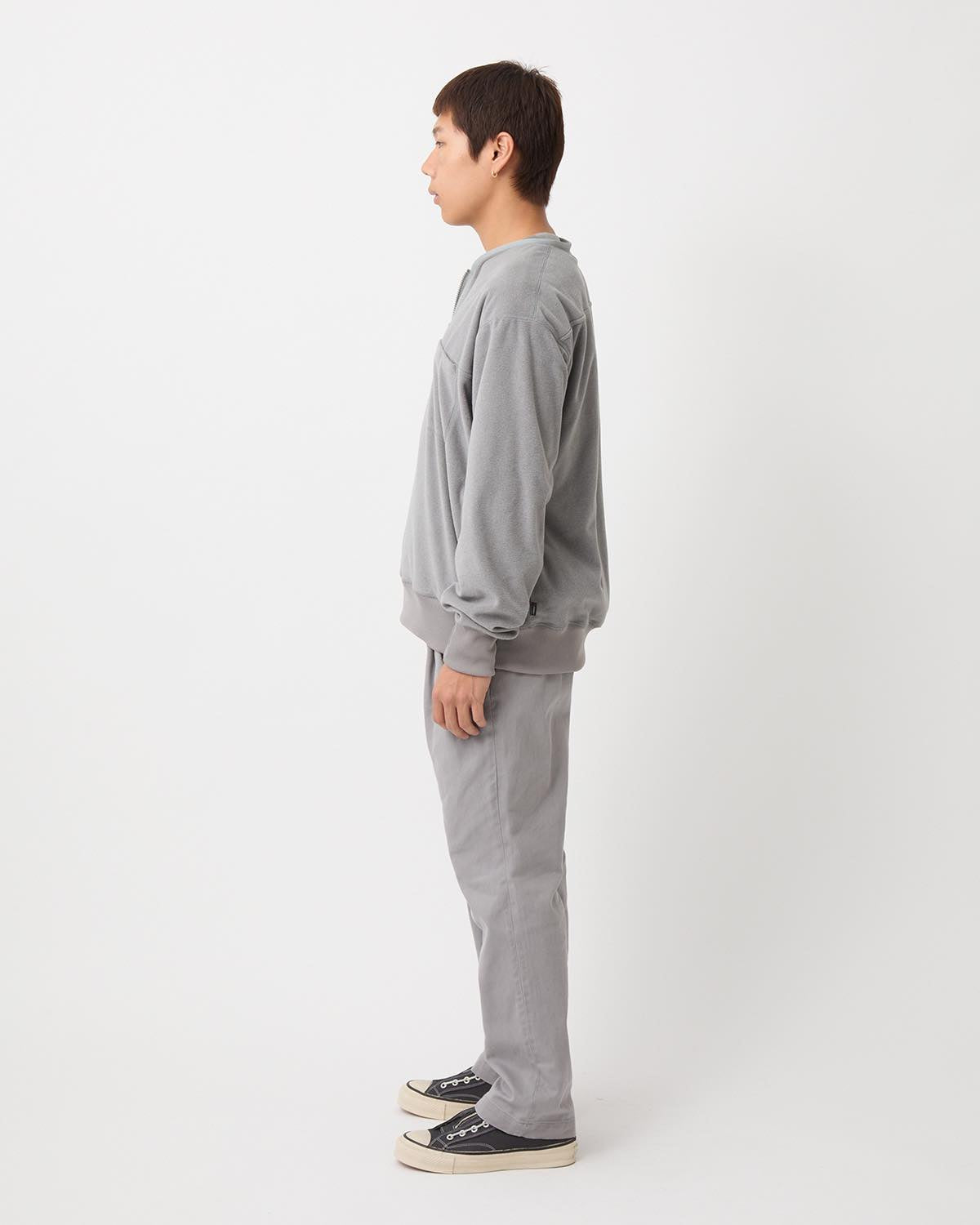 OFFICER CHINO TROUSERS COTTON TWILL PIGMENT DYE