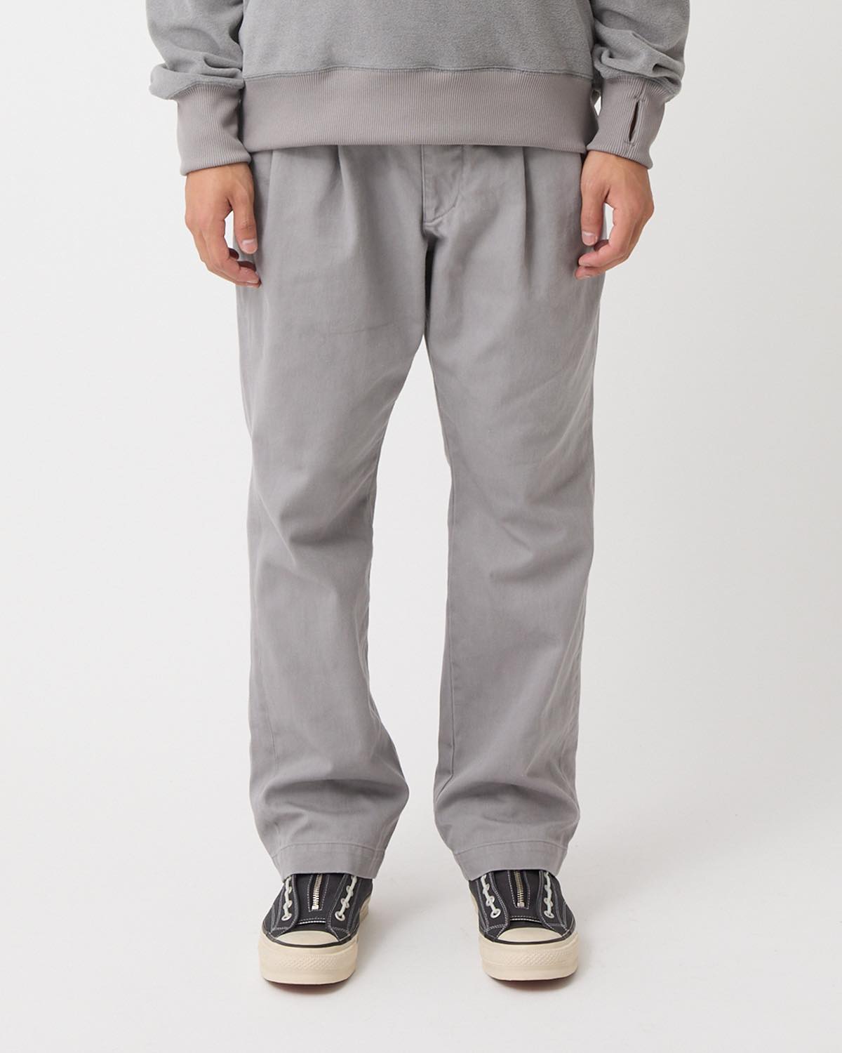 OFFICER CHINO TROUSERS COTTON TWILL PIGMENT DYE