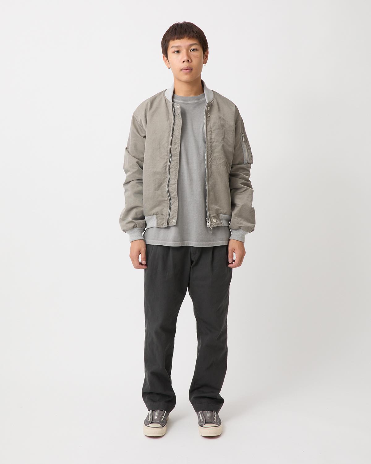 OFFICER CHINO TROUSERS COTTON TWILL PIGMENT DYE