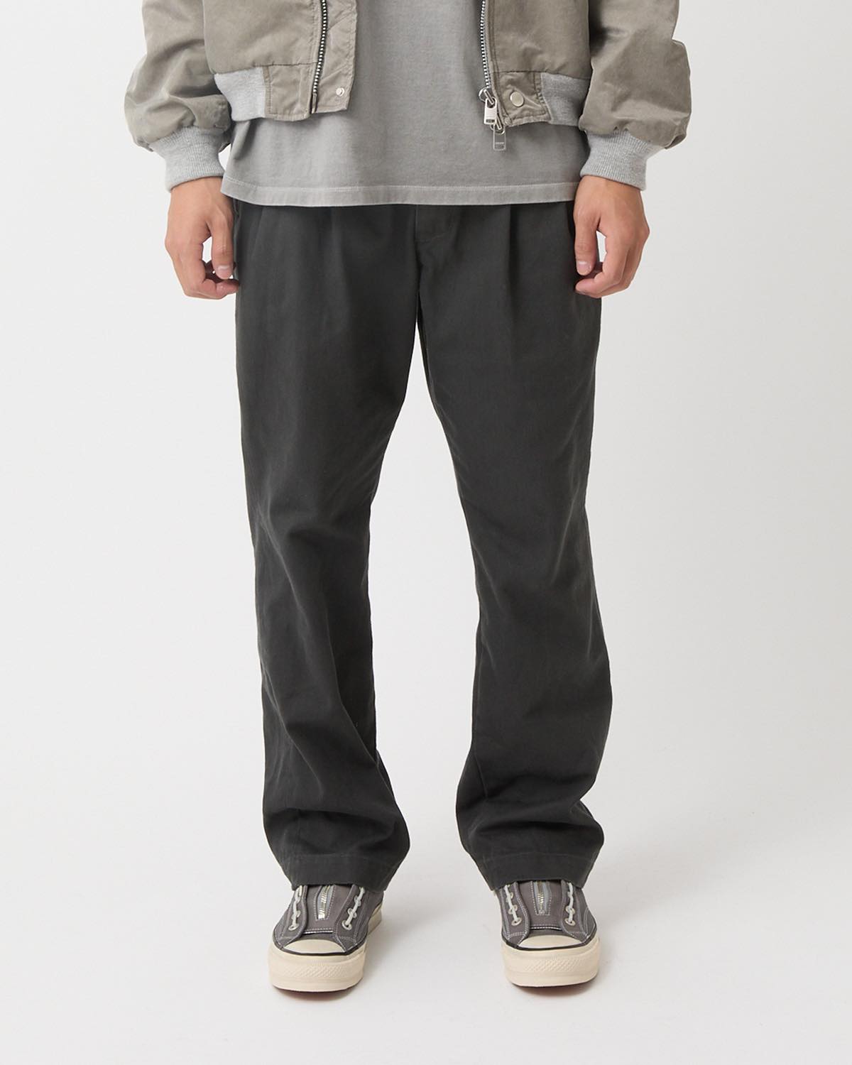 OFFICER CHINO TROUSERS COTTON TWILL PIGMENT DYE
