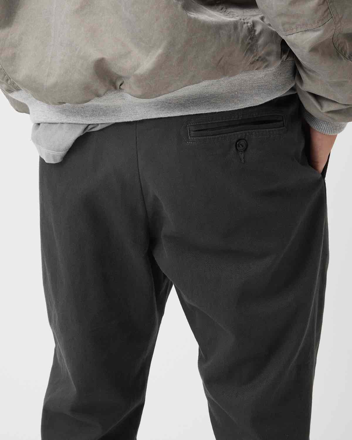 OFFICER CHINO TROUSERS COTTON TWILL PIGMENT DYE