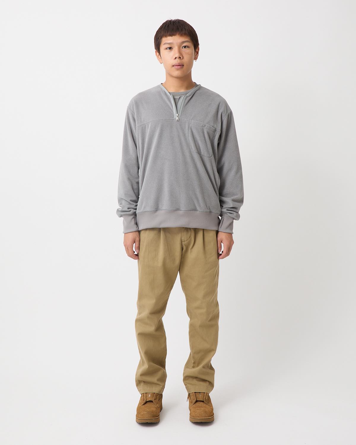 OFFICER CHINO TROUSERS COTTON TWILL PIGMENT DYE