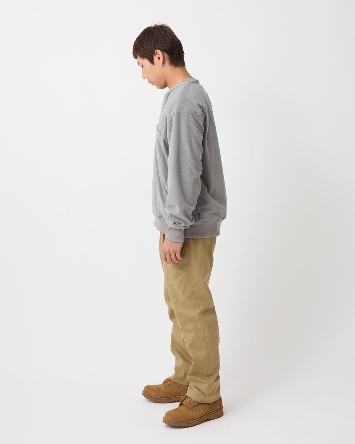 OFFICER CHINO TROUSERS COTTON TWILL PIGMENT DYE