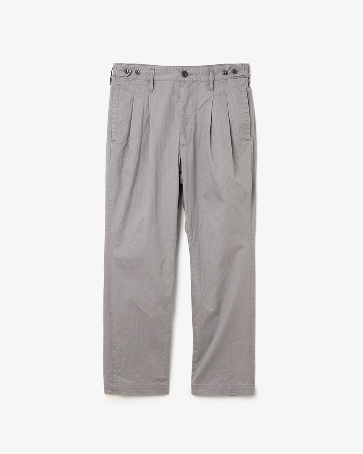 OFFICER CHINO TROUSERS COTTON DOBBY STRIPE PIGMENT DYE