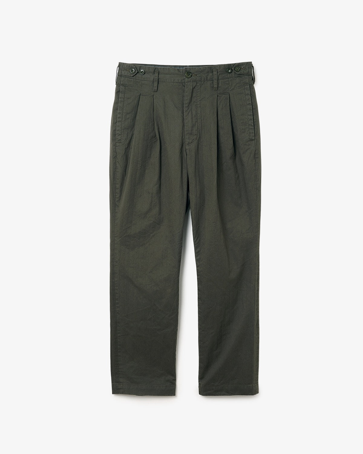 OFFICER CHINO TROUSERS COTTON DOBBY STRIPE PIGMENT DYE