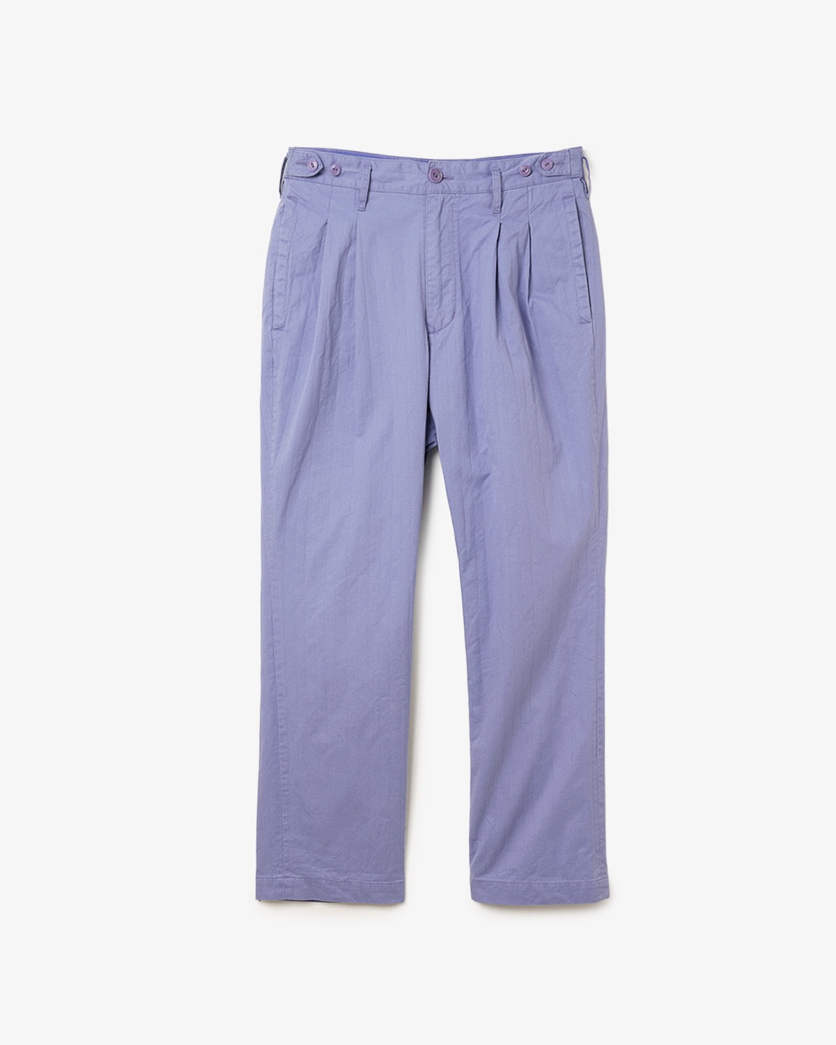 OFFICER CHINO TROUSERS COTTON DOBBY STRIPE PIGMENT DYE