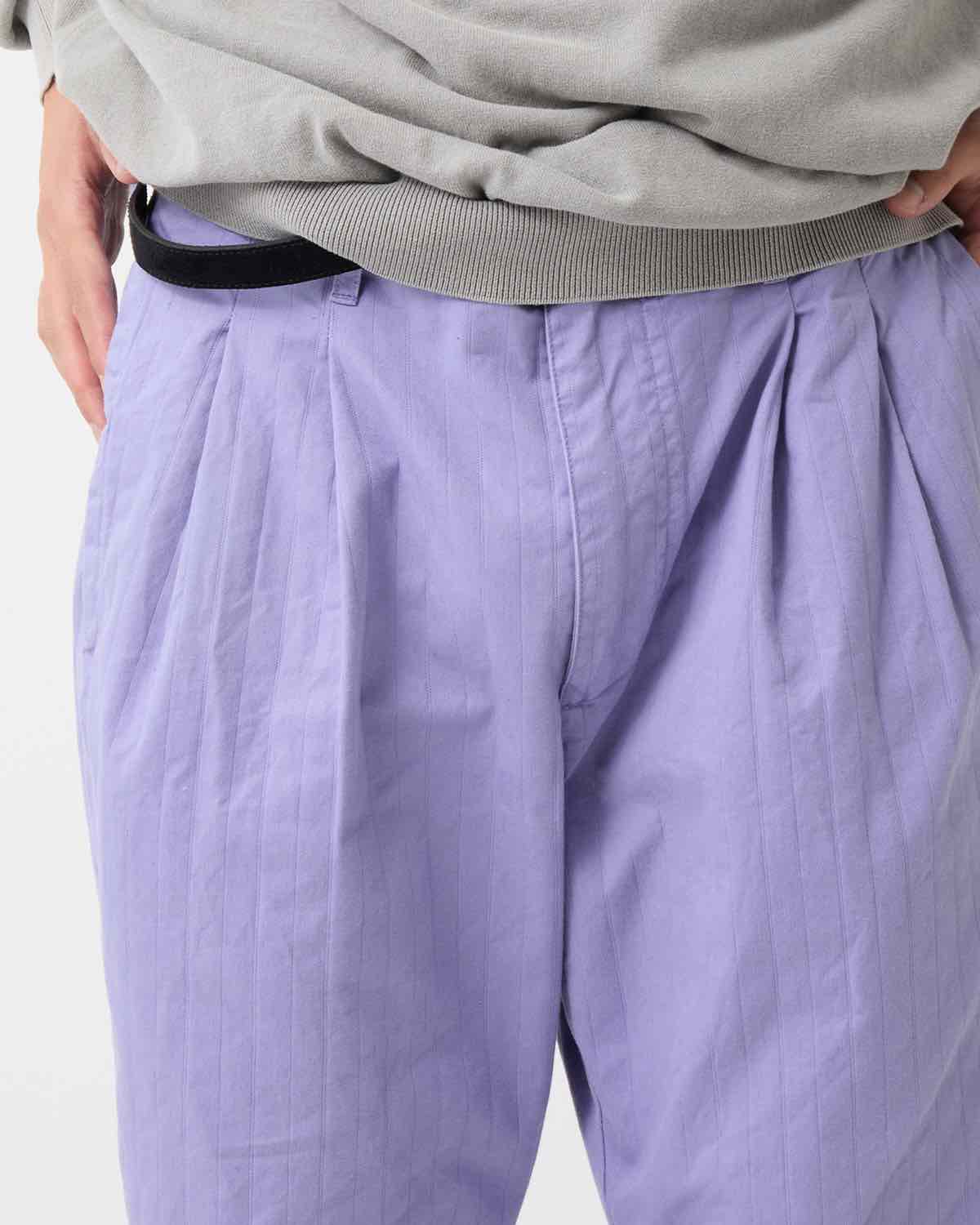 OFFICER CHINO TROUSERS COTTON DOBBY STRIPE PIGMENT DYE