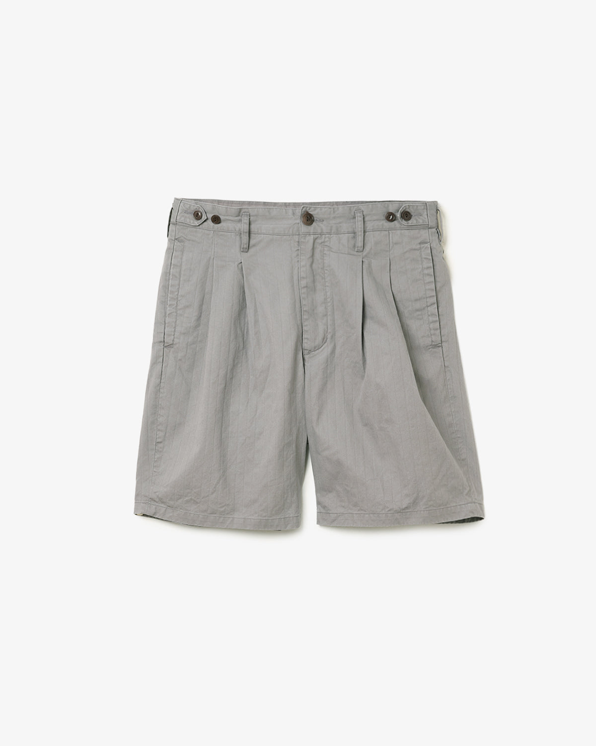 OFFICER CHINO SHORTS COTTON DOBBY STRIPE PIGMENT DYE