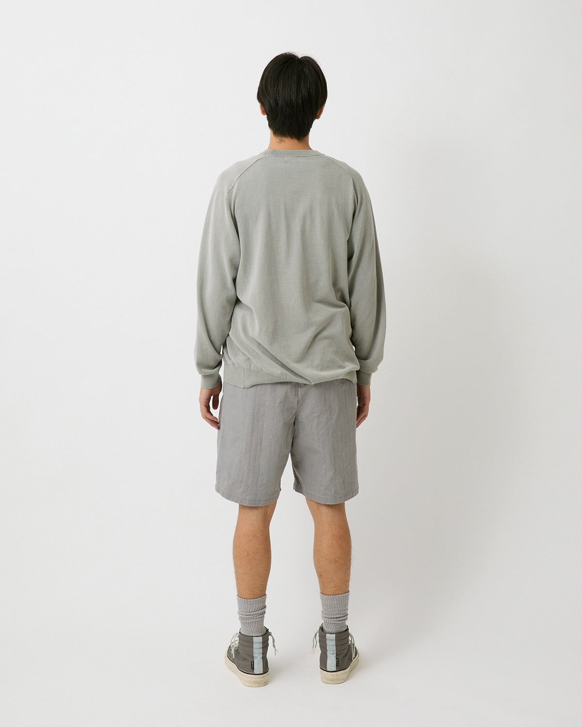 OFFICER CHINO SHORTS COTTON DOBBY STRIPE PIGMENT DYE