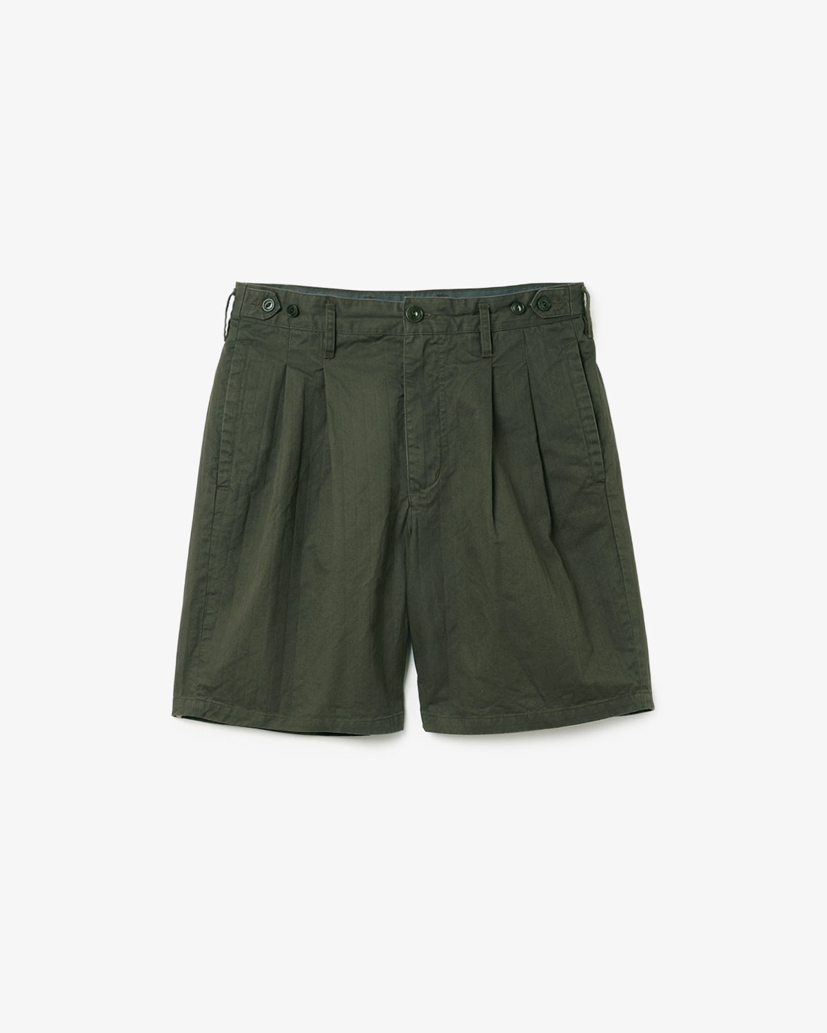 OFFICER CHINO SHORTS COTTON DOBBY STRIPE PIGMENT DYE
