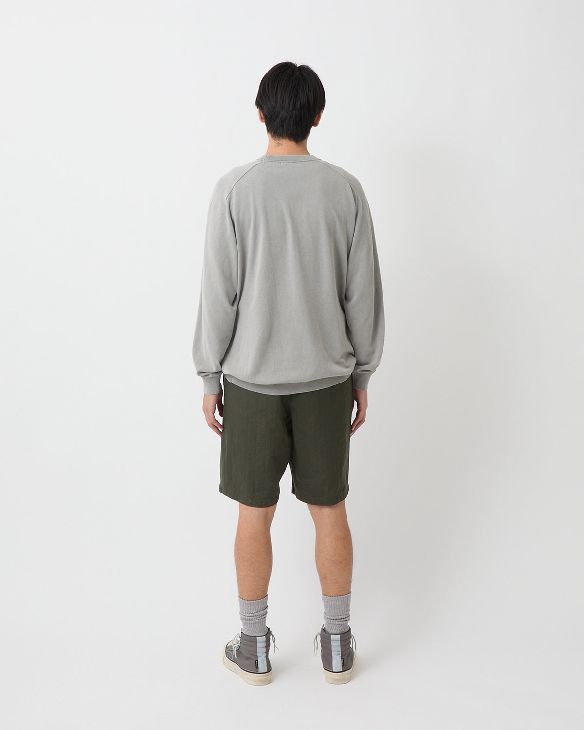 OFFICER CHINO SHORTS COTTON DOBBY STRIPE PIGMENT DYE