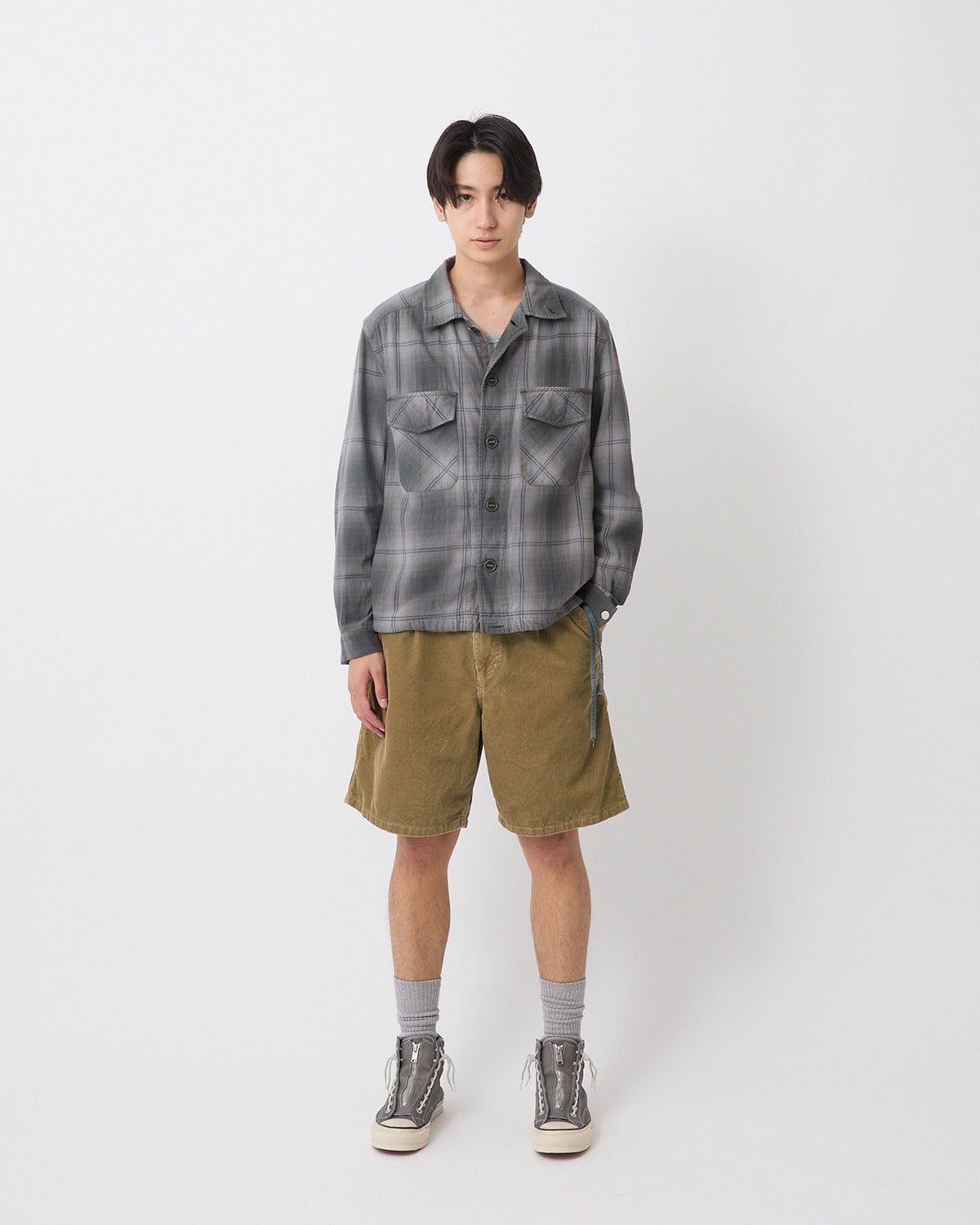 WORKER SHORTS COTTON CORD SULFUR DYE