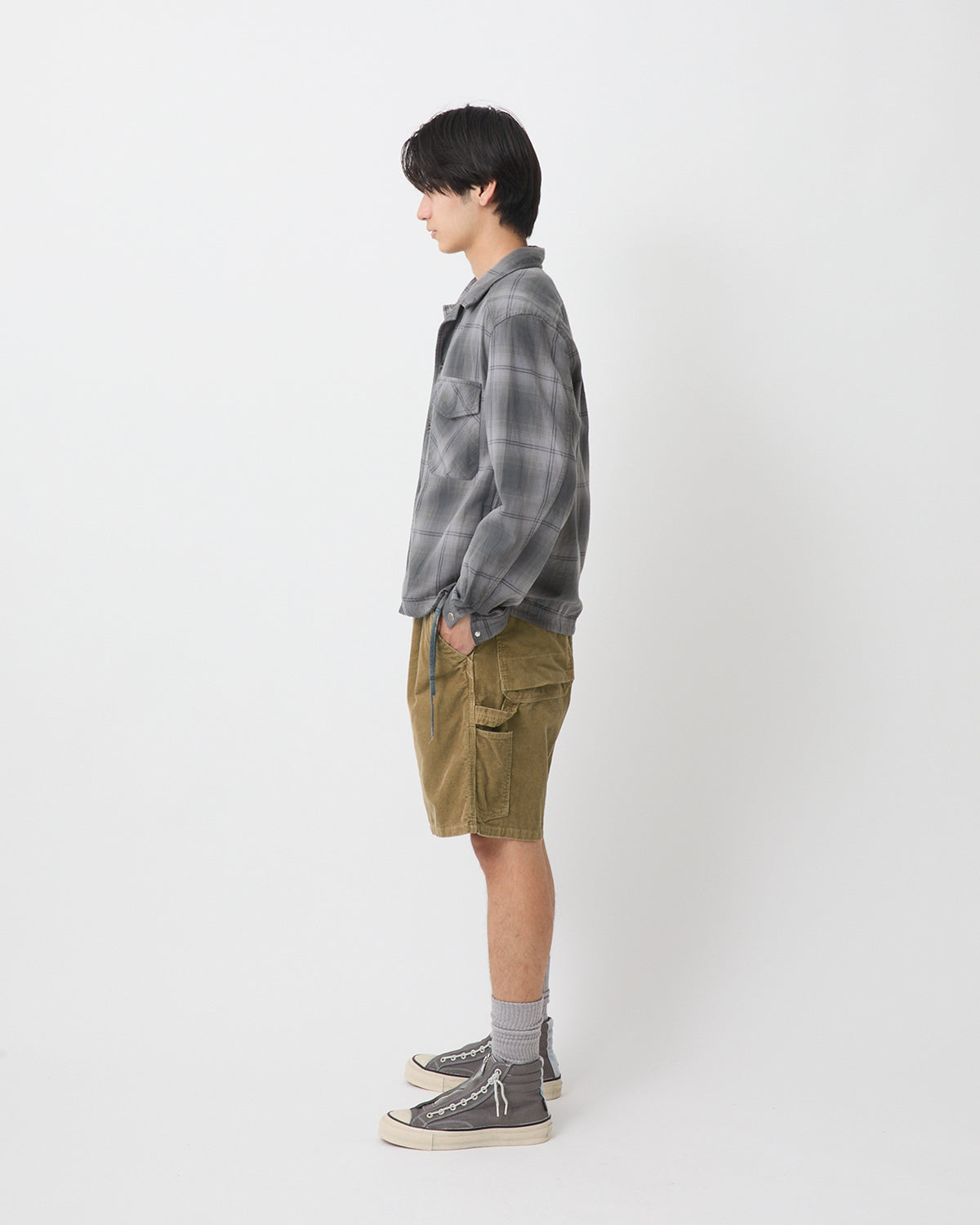 WORKER SHORTS COTTON CORD SULFUR DYE