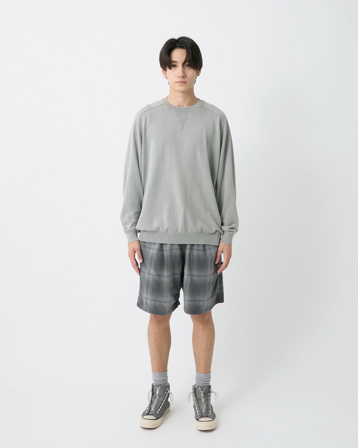HIKER EASY SHORTS COTTON TWILL OMBRE CHECK by Rafu