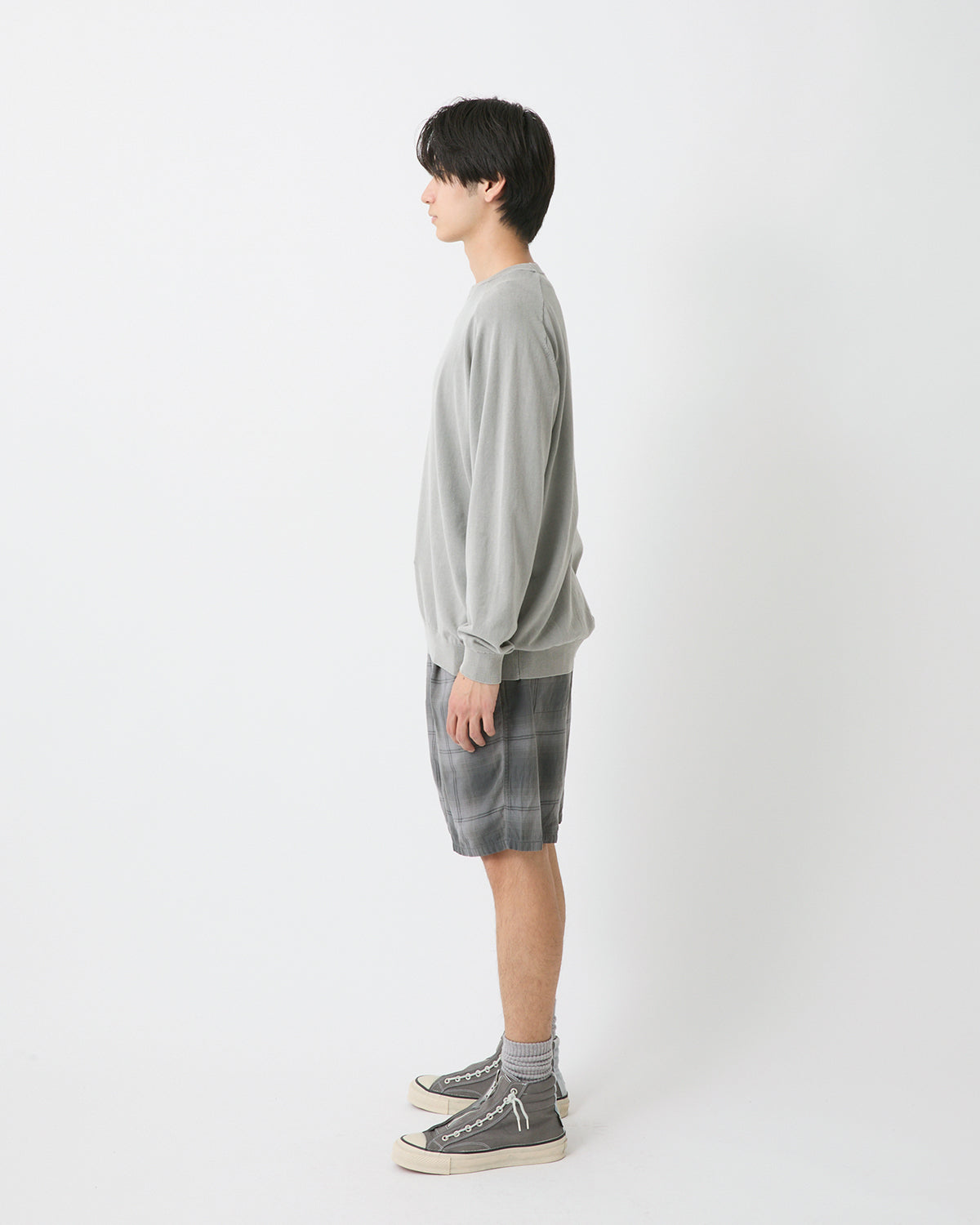 HIKER EASY SHORTS COTTON TWILL OMBRE CHECK by Rafu