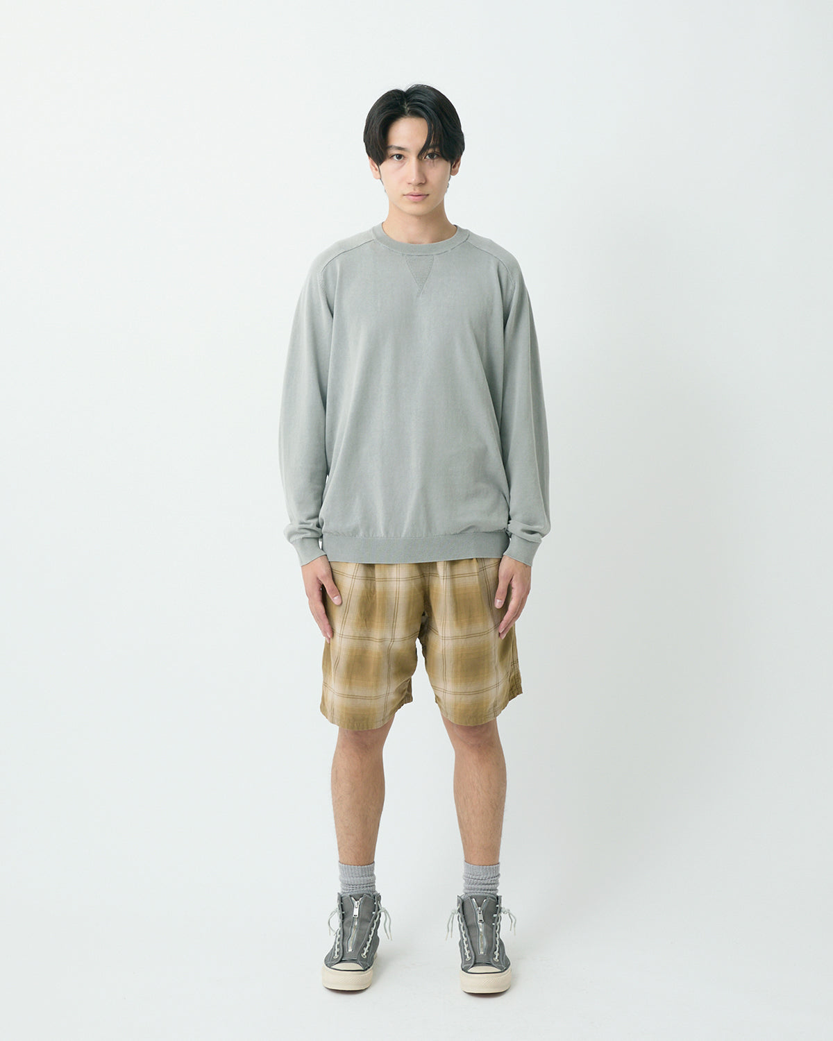 HIKER EASY SHORTS COTTON TWILL OMBRE CHECK by Rafu