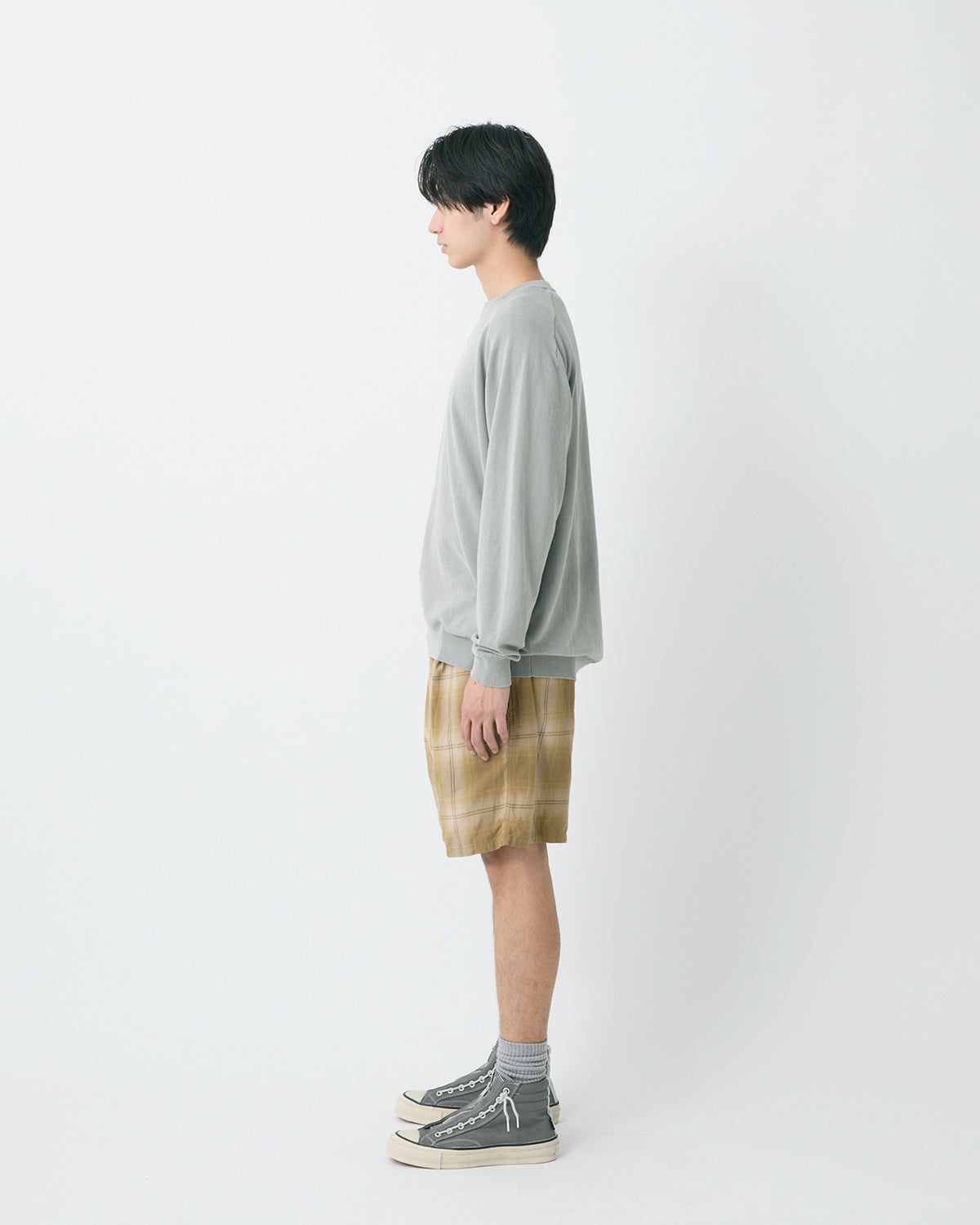 HIKER EASY SHORTS COTTON TWILL OMBRE CHECK by Rafu