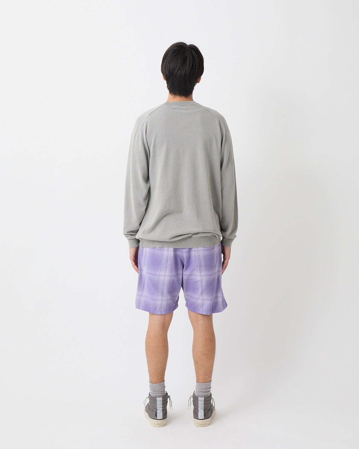 HIKER EASY SHORTS COTTON TWILL OMBRE CHECK by Rafu