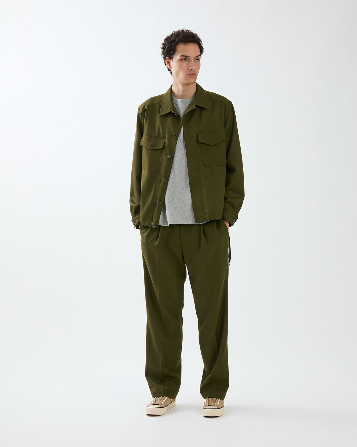 OFFICER EASY TROUSERS WOOL TWILL