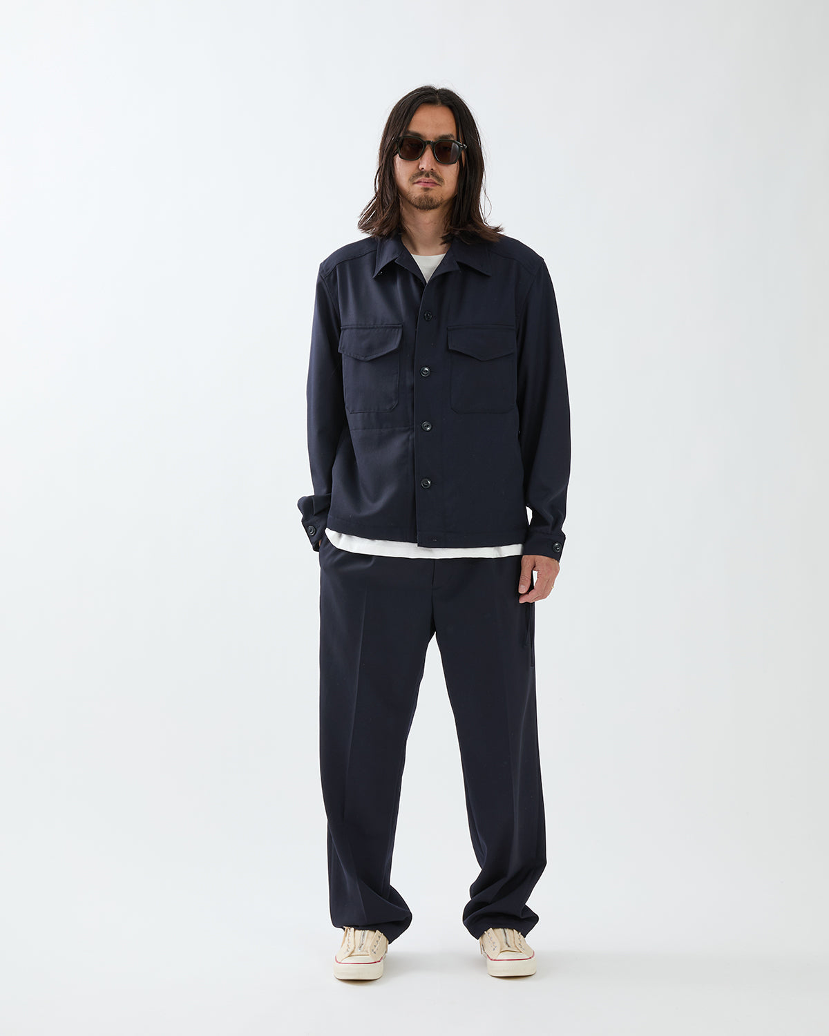 OFFICER EASY TROUSERS WOOL TWILL