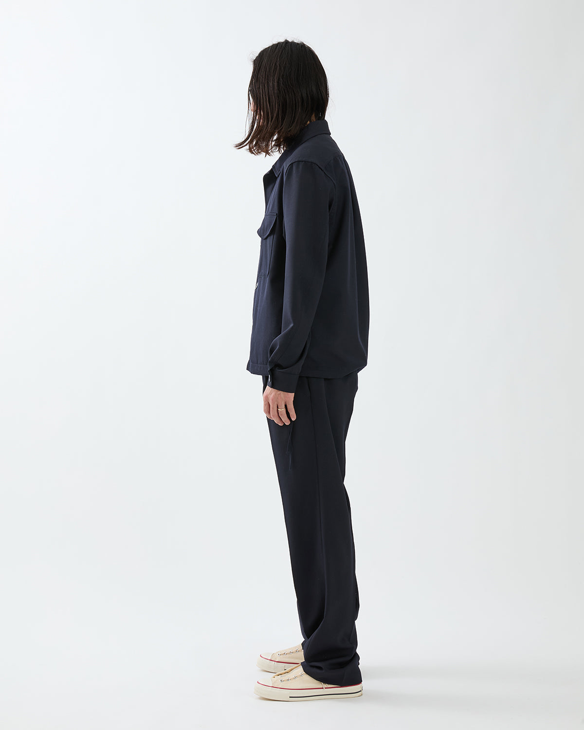 OFFICER EASY TROUSERS WOOL TWILL