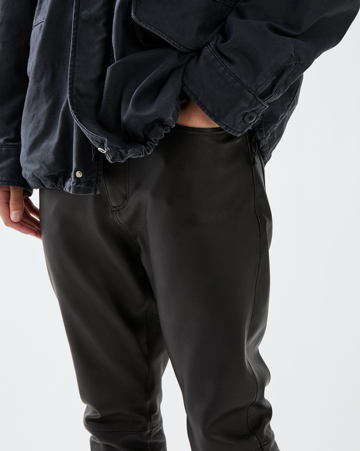 TRUCKER 5P JEANS NARROW SHEEP LEATHER