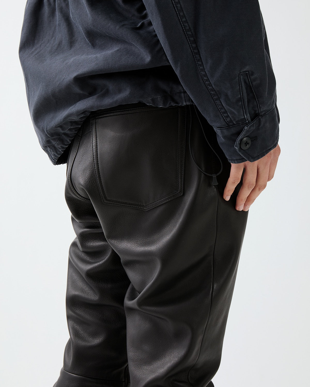 TRUCKER 5P JEANS NARROW SHEEP LEATHER