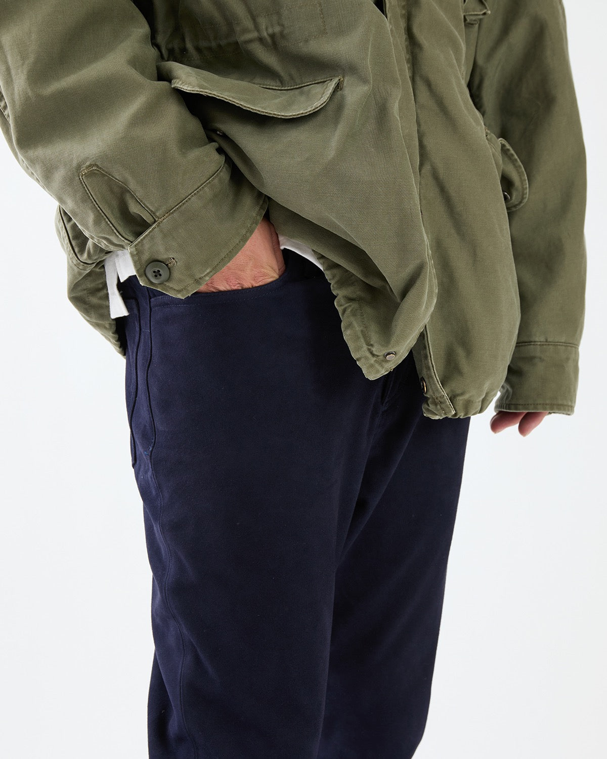 TRUCKER 5P JEANS NARROW SHEEP NUBUCK LEATHER