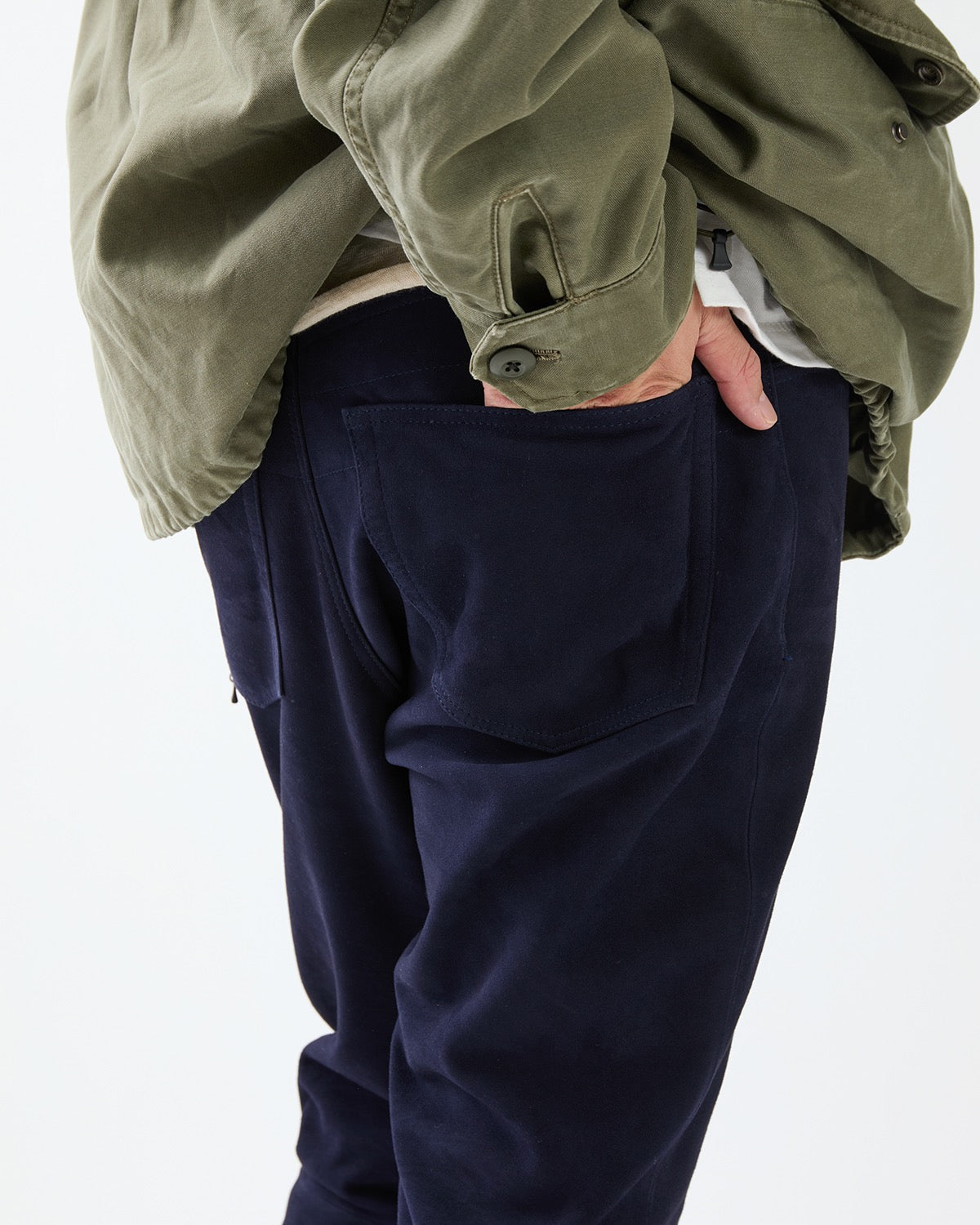 TRUCKER 5P JEANS NARROW SHEEP NUBUCK LEATHER