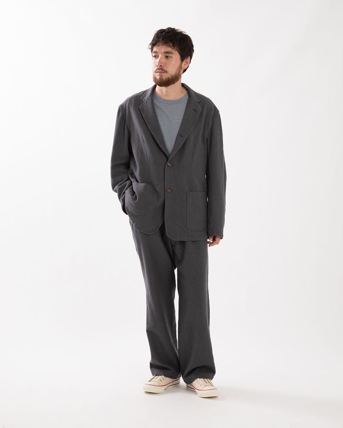 LABORER EASY TROUSERS WOOL COTTON TWILL