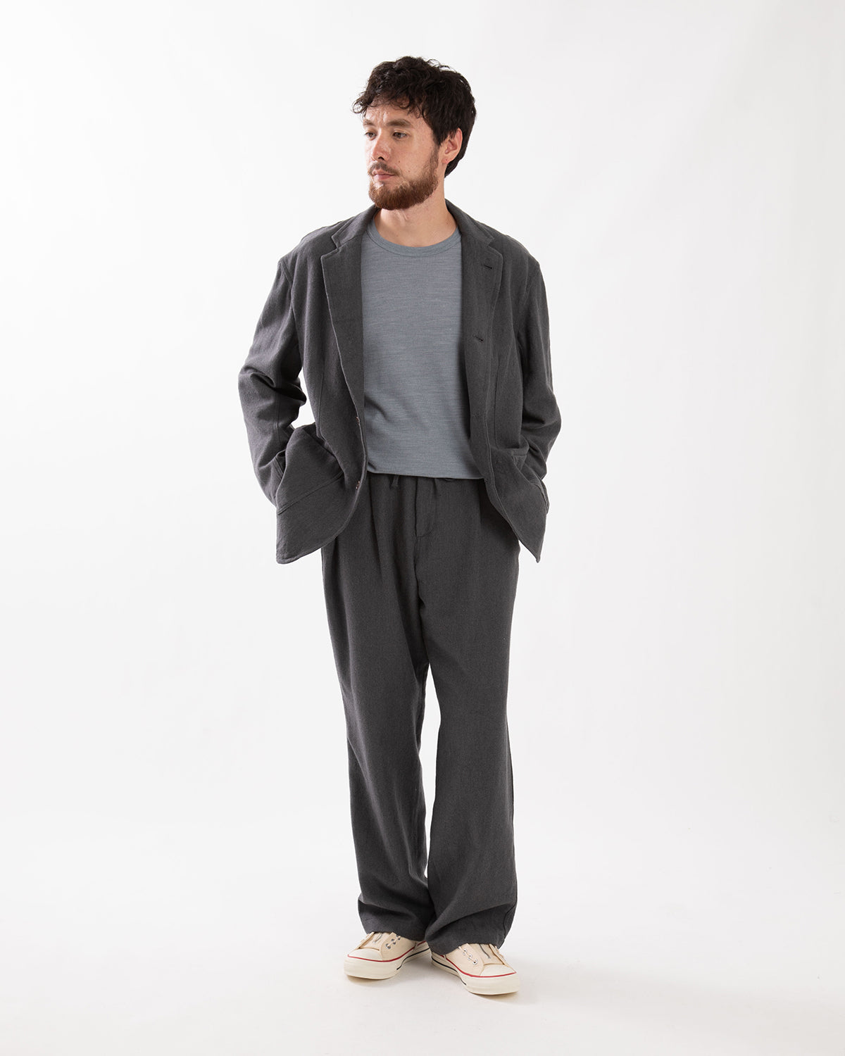 LABORER EASY TROUSERS WOOL COTTON TWILL