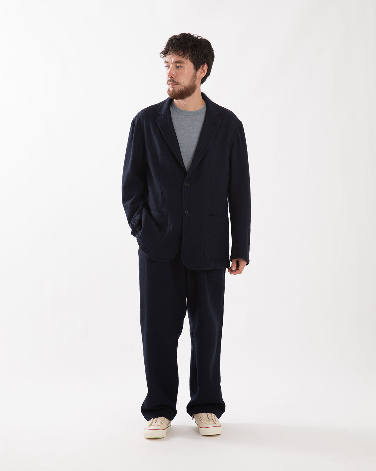 LABORER EASY TROUSERS WOOL COTTON TWILL
