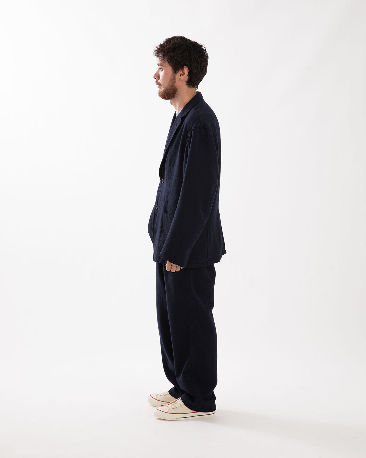 LABORER EASY TROUSERS WOOL COTTON TWILL