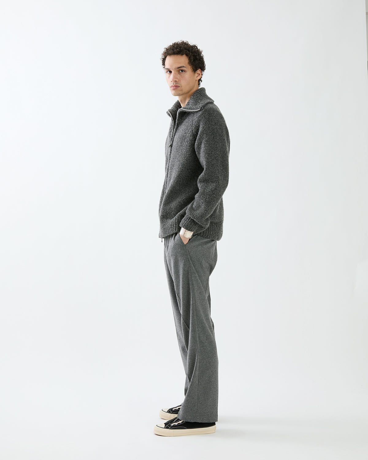 OFFICER EASY TROUSERS WOOL CASHMERE OXFORD