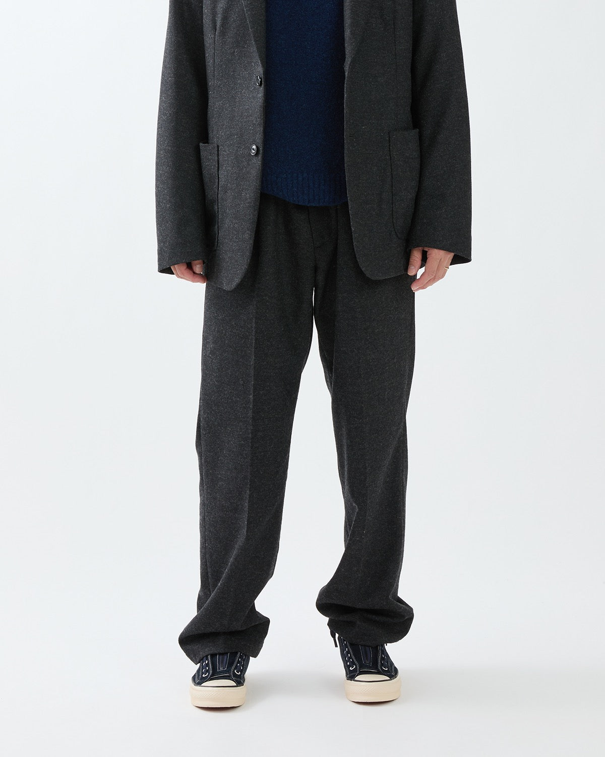OFFICER EASY TROUSERS WOOL CASHMERE OXFORD