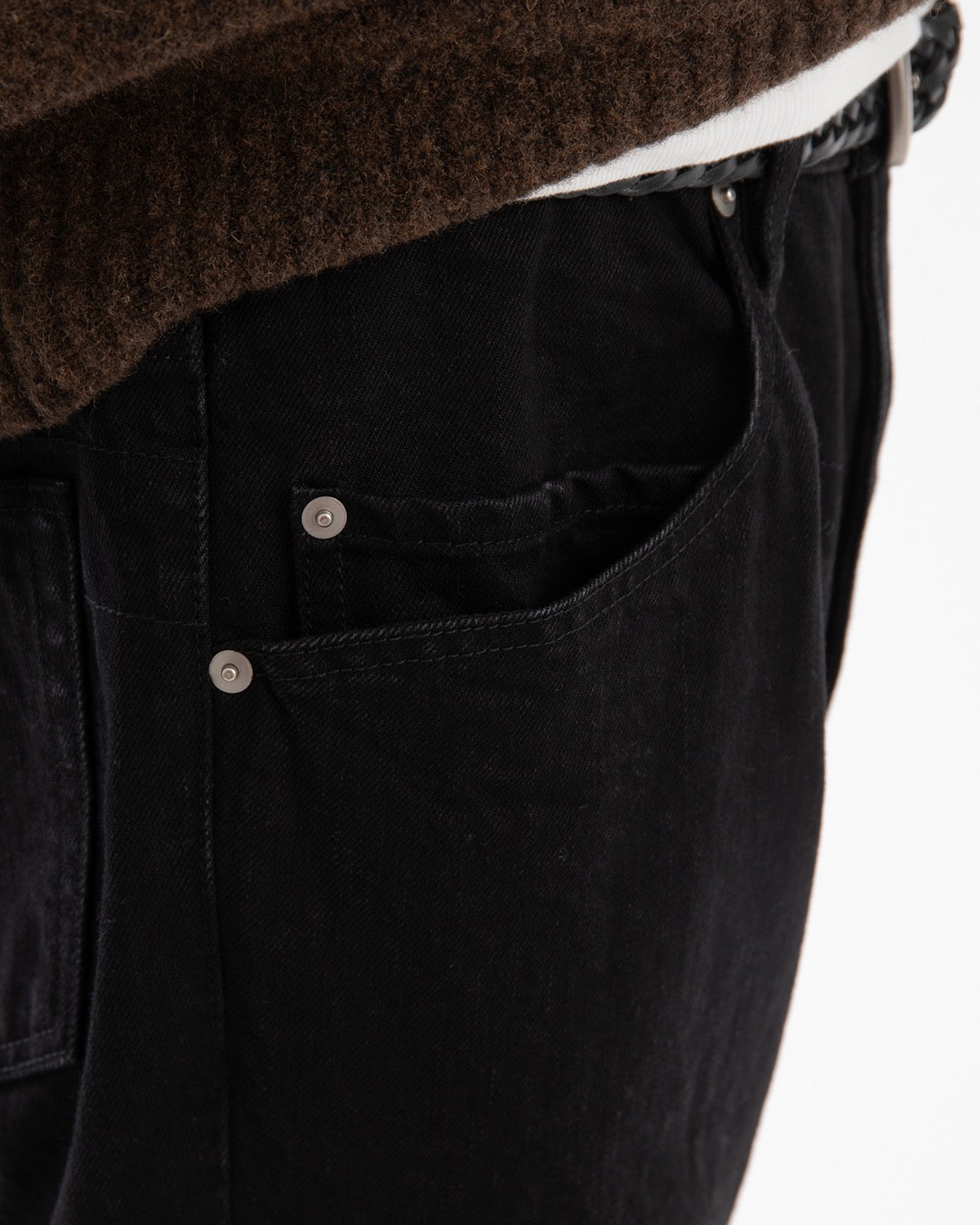TRUCKER 5P JEANS COTTON 13.5oz BLACK DENIM OW