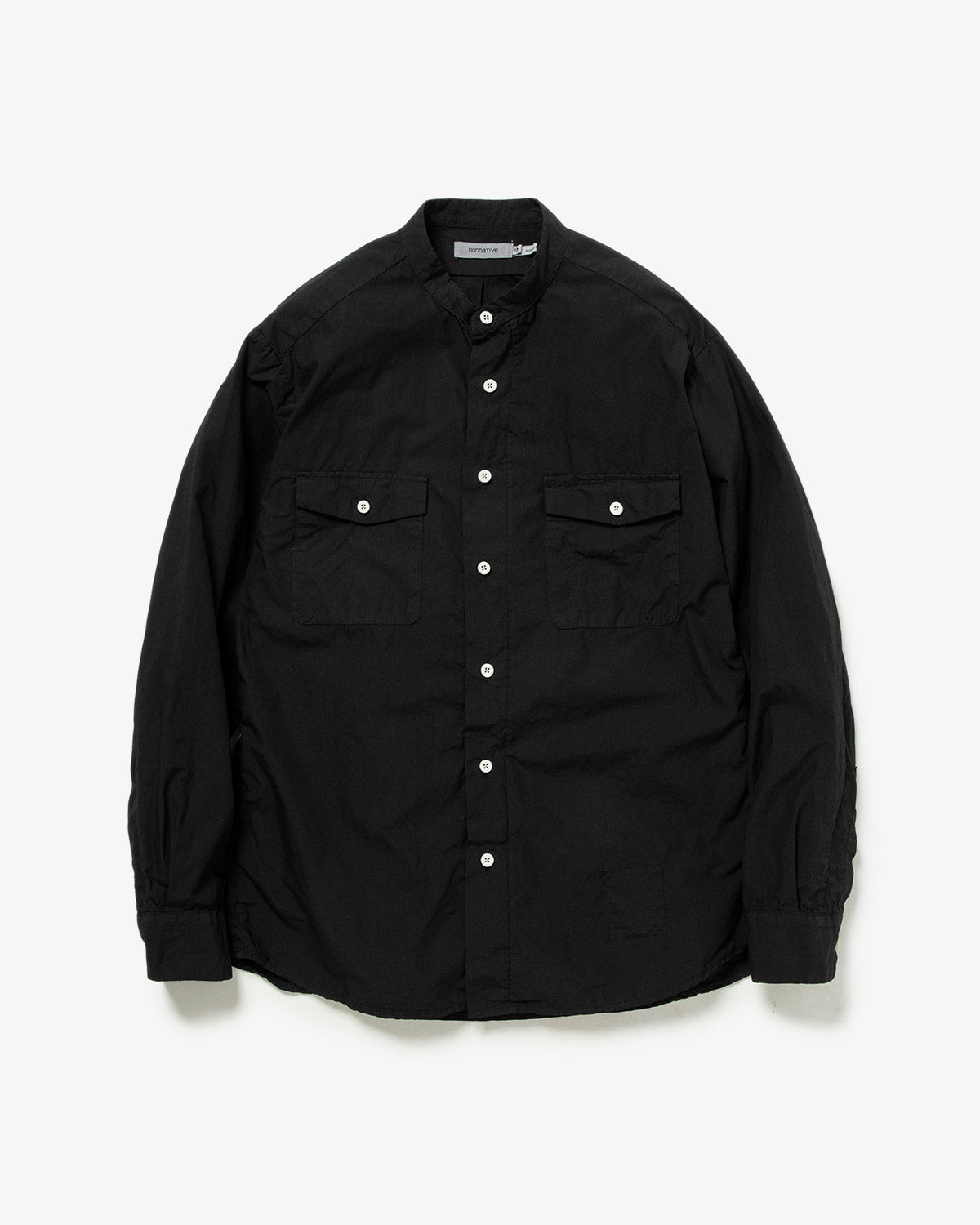 WORKER STAND COLLAR SHIRT COTTON TYPEWRITER OVERDYED