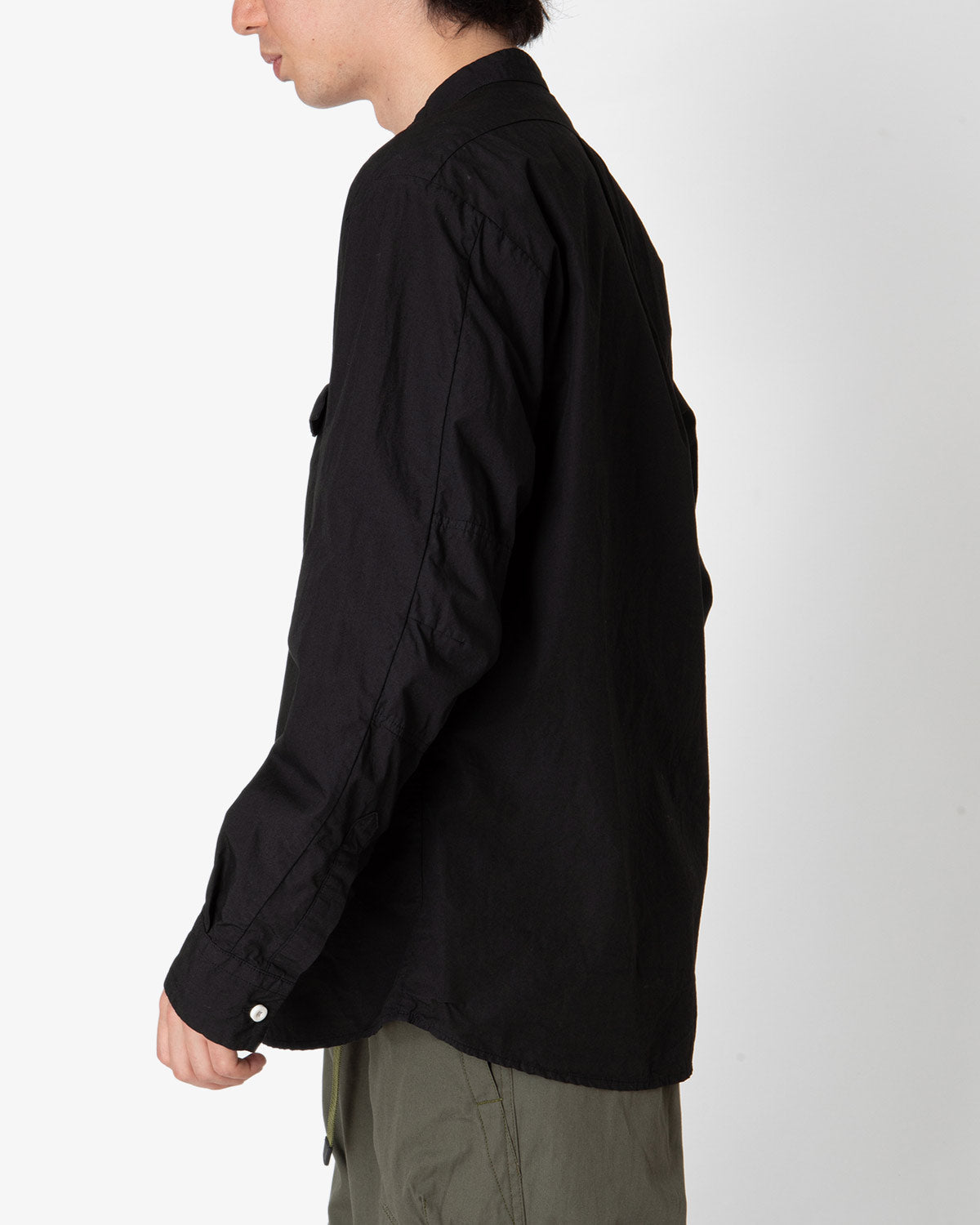 WORKER STAND COLLAR SHIRT COTTON TYPEWRITER OVERDYED