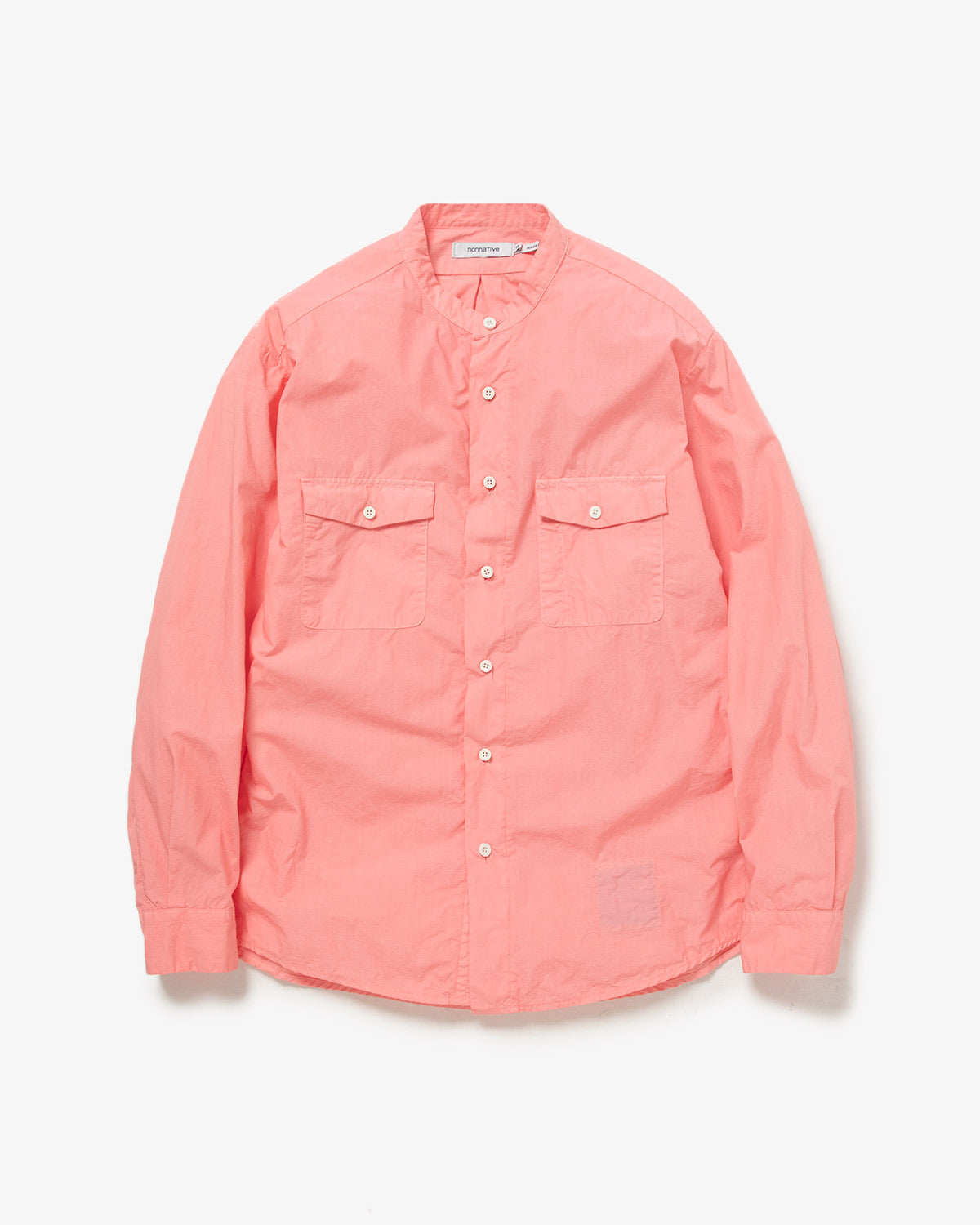 WORKER STAND COLLAR SHIRT COTTON TYPEWRITER OVERDYED