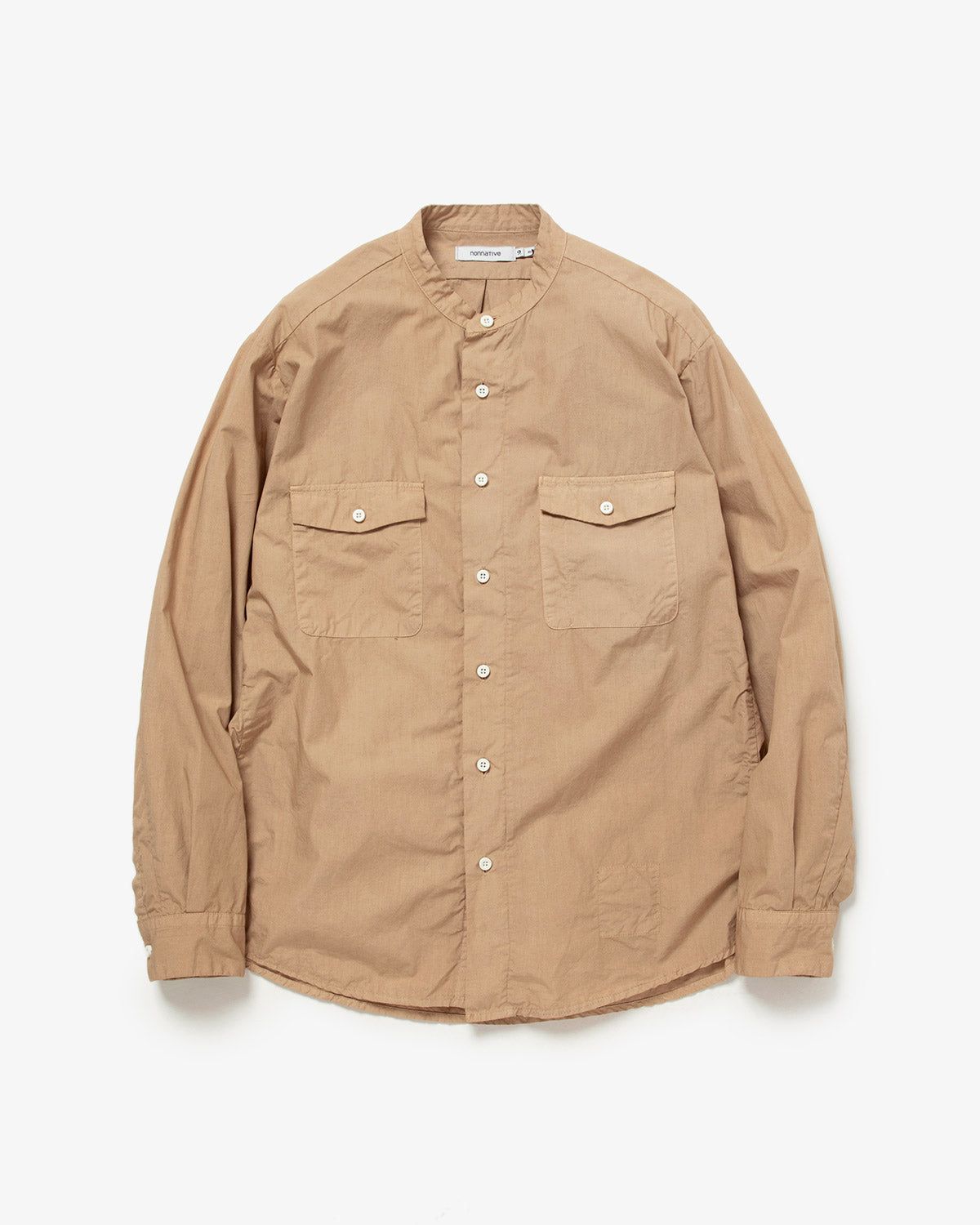 WORKER STAND COLLAR SHIRT COTTON TYPEWRITER OVERDYED