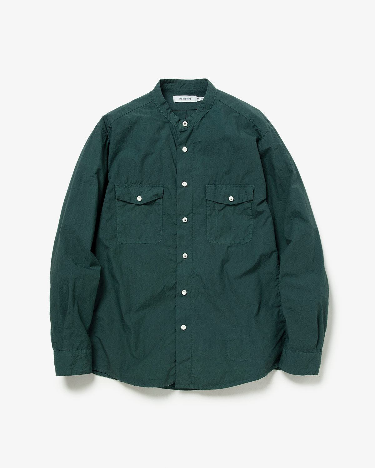 WORKER STAND COLLAR SHIRT COTTON TYPEWRITER OVERDYED