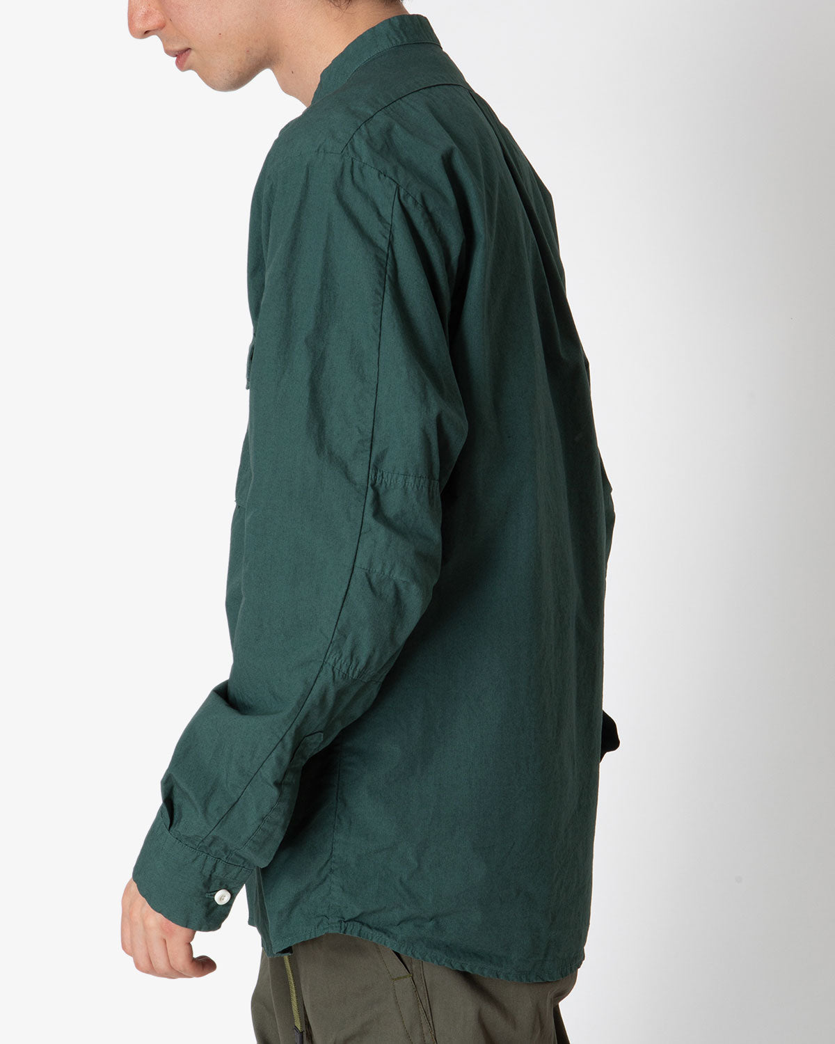 WORKER STAND COLLAR SHIRT COTTON TYPEWRITER OVERDYED