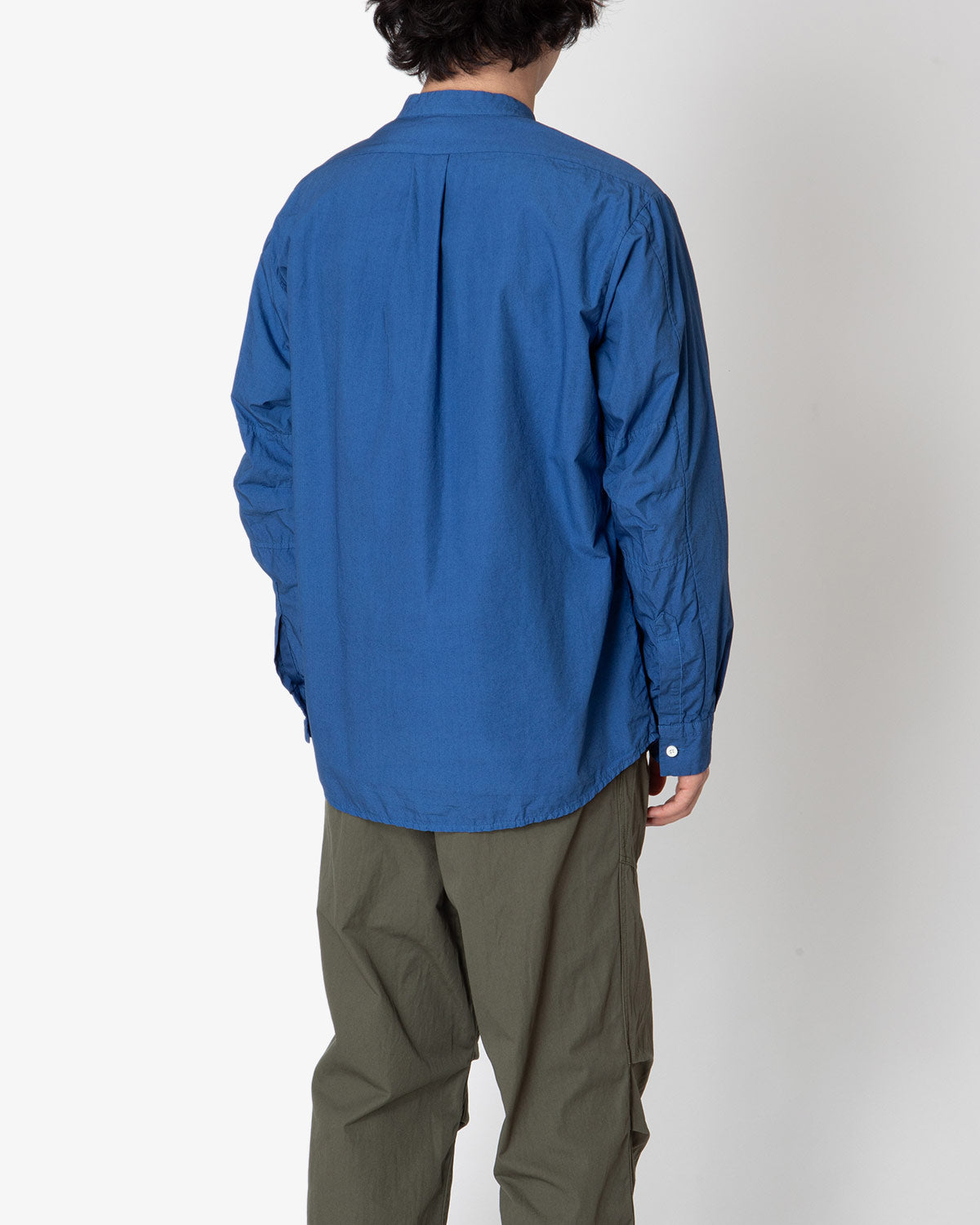 WORKER STAND COLLAR SHIRT COTTON TYPEWRITER OVERDYED