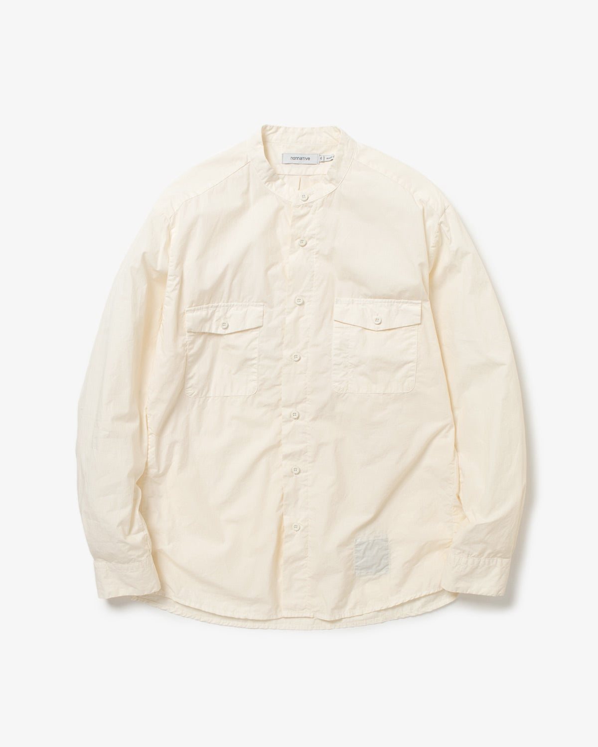 WORKER STAND COLLAR SHIRT COTTON TYPEWRITER OVERDYED