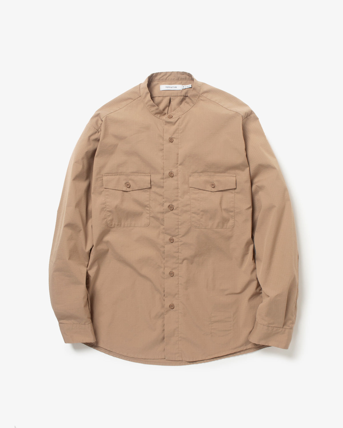 WORKER STAND COLLAR SHIRT C/P RIPSTOP STRETCH